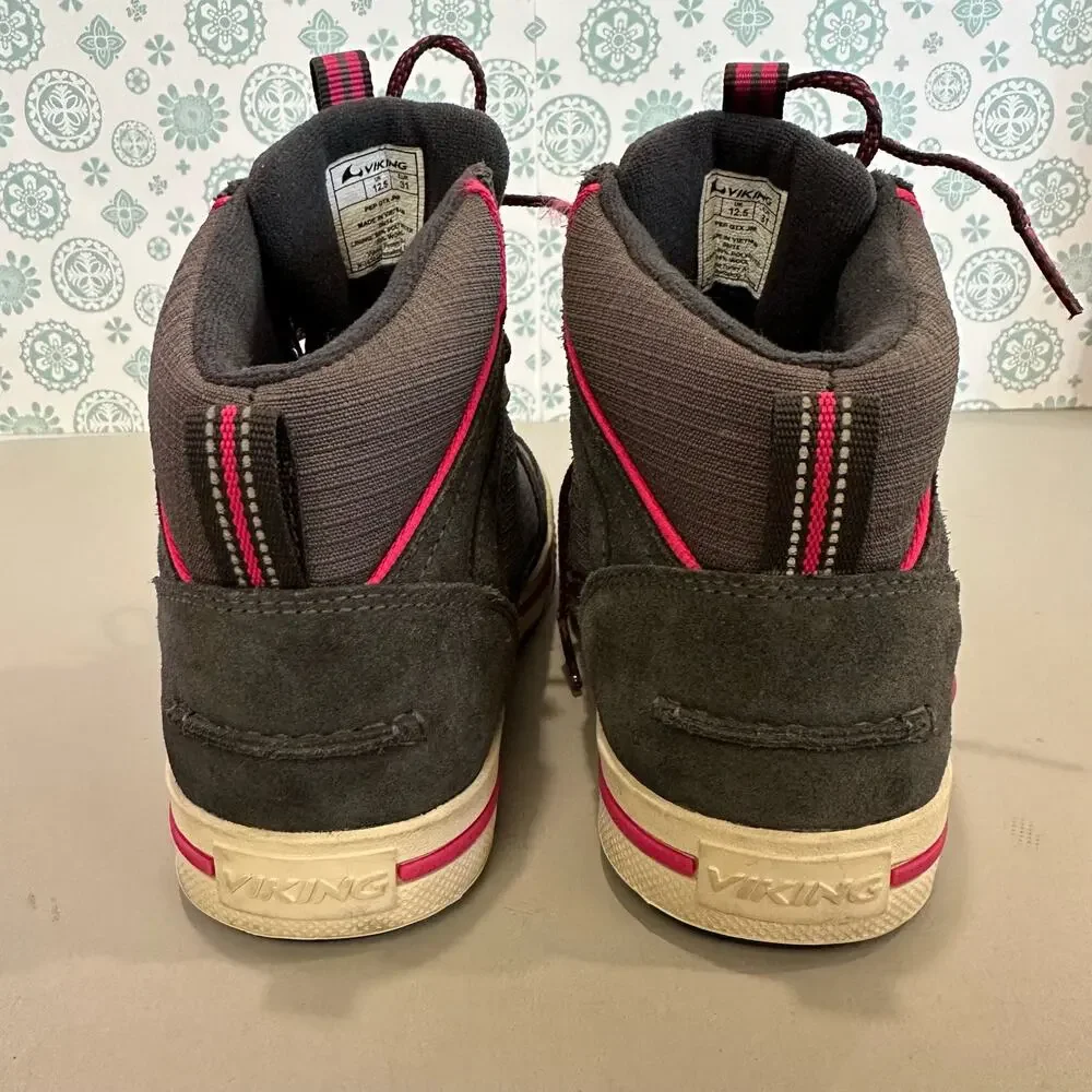 Viking pep‎ gtx jnr sneaker mid rugged shoes gray pink trim us 1 see chart - Picture 6 of 9